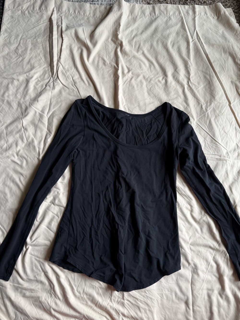 lululemon athletica Black Long Sleeve Scoop Neck Top